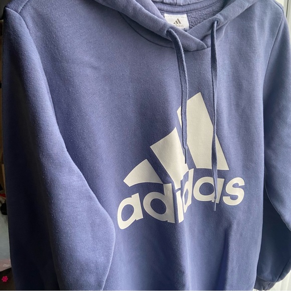 Adidas Sweatshirt Hooded with Side Pockets Size 1X Periwinkle - Picture 9 of 9